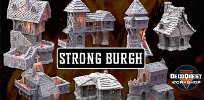 3d gedrucktes Terrain - Strong Burgh- Medieval City