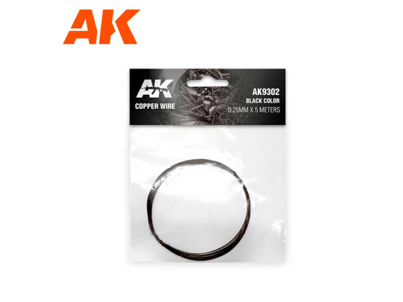 AK Interactive Copper Wire 0.25 mm Ø X 5 Meter (Black Color)