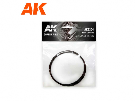 AK Interactive Copper Wire 0.5 mm Ø X 5 Meter (Black Color)