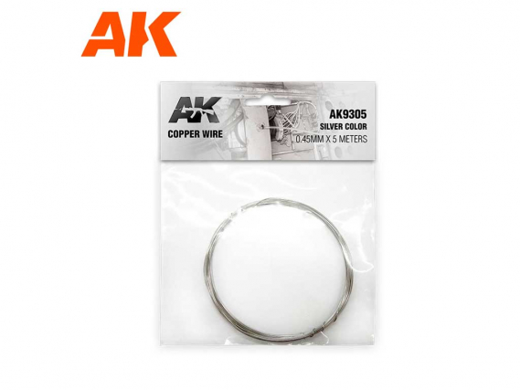 AK Interactive Copper Wire 0.45 mm Ø X 5 Meter (Silver Color)
