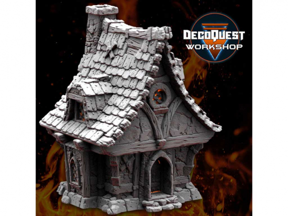 3D printed tabletop terrain - Medieval City - Cottage