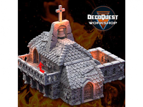3D printed tabletop terrain - Medieval City - Monastery