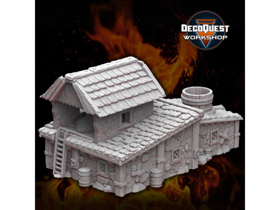 3D gedrucktes Tabletop Gelände - Medieval City - Stable