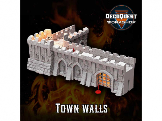 3D printed tabletop terrain - Medieval City - Town Walls