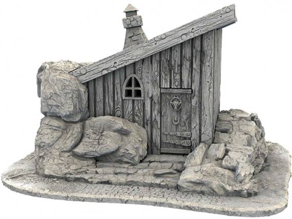 Dwarf City - The Wooden Cottage - 3D Printed Terrain