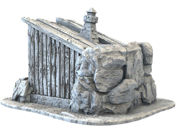 Dwarf City - The Wooden Cottage - 3D Printed Terrain