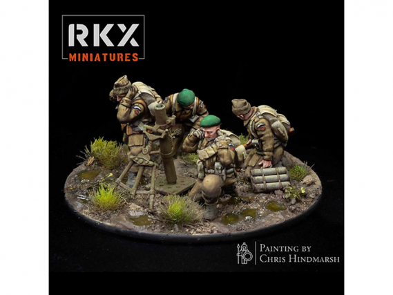 RKX Miniatures - Commando 3inch Mortar Team - WW2 Miniatures