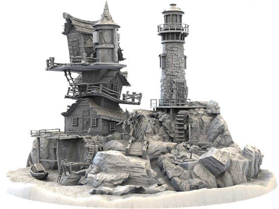 3D Printed Terrain - Pirate Setting - Pirate Island