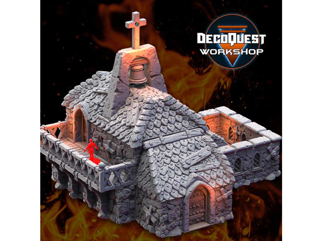 3D printed tabletop terrain - Medieval City - Monastery