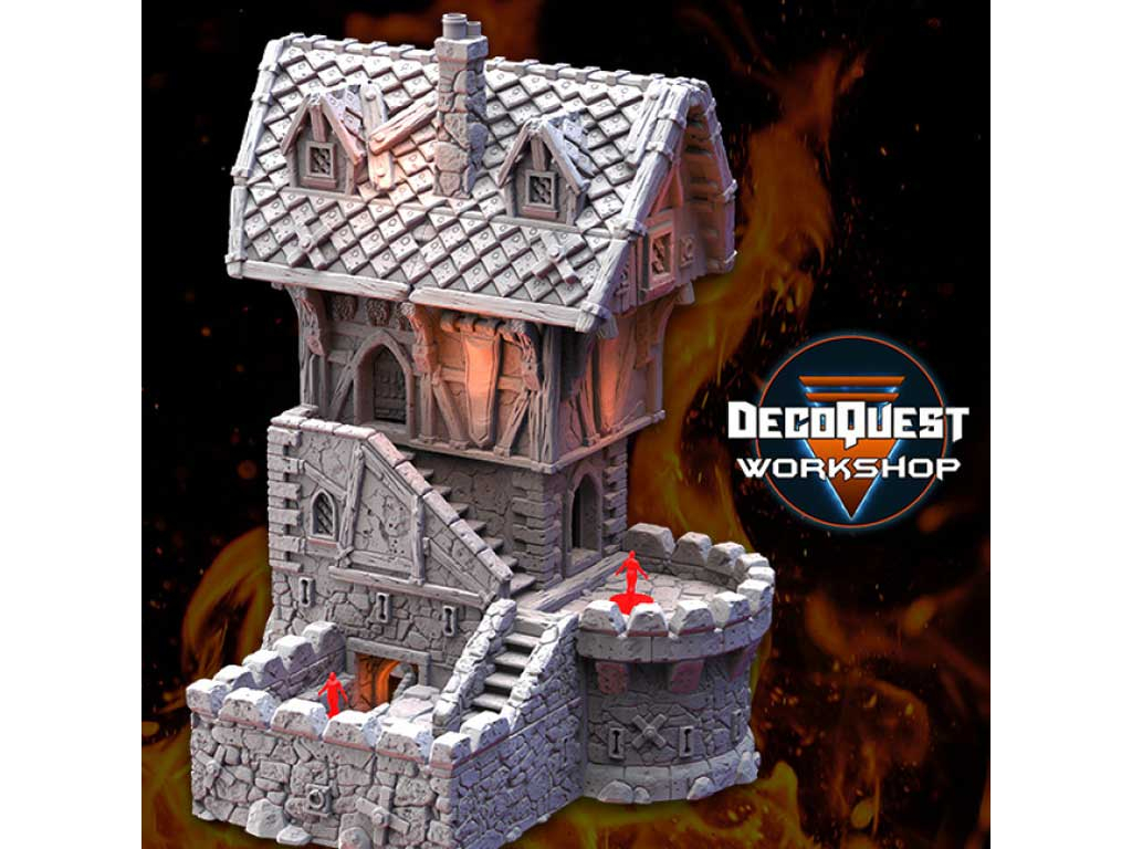 3D gedrucktes Tabletop Gelände - Medieval City - Noble House