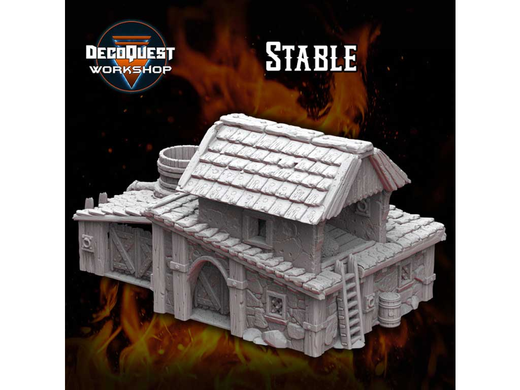 3D gedrucktes Tabletop Gelände - Medieval City - Stable