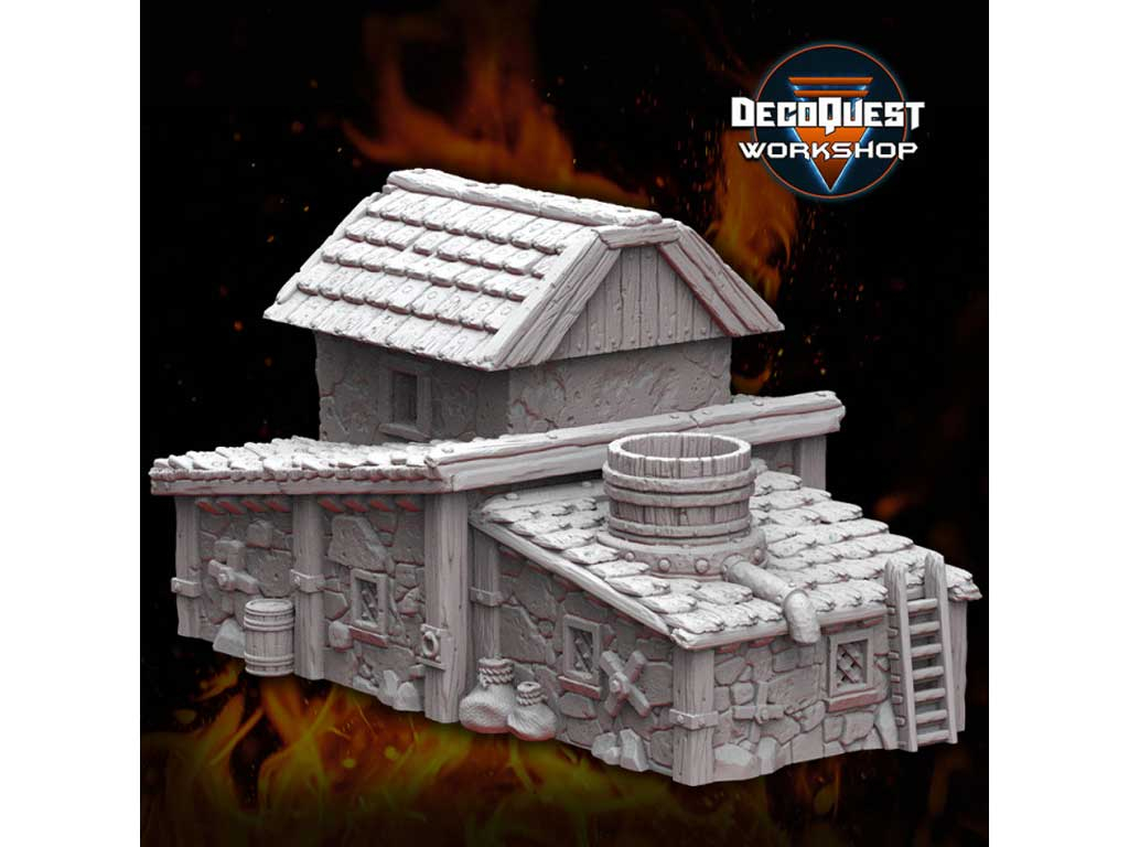 3D gedrucktes Tabletop Gelände - Medieval City - Stable