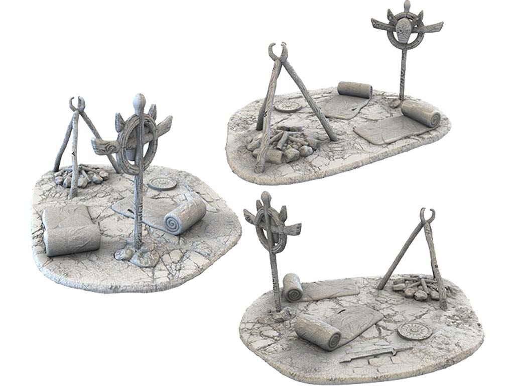 Dwarf City - Camps and Fireplaces - 3D Printed Terrain