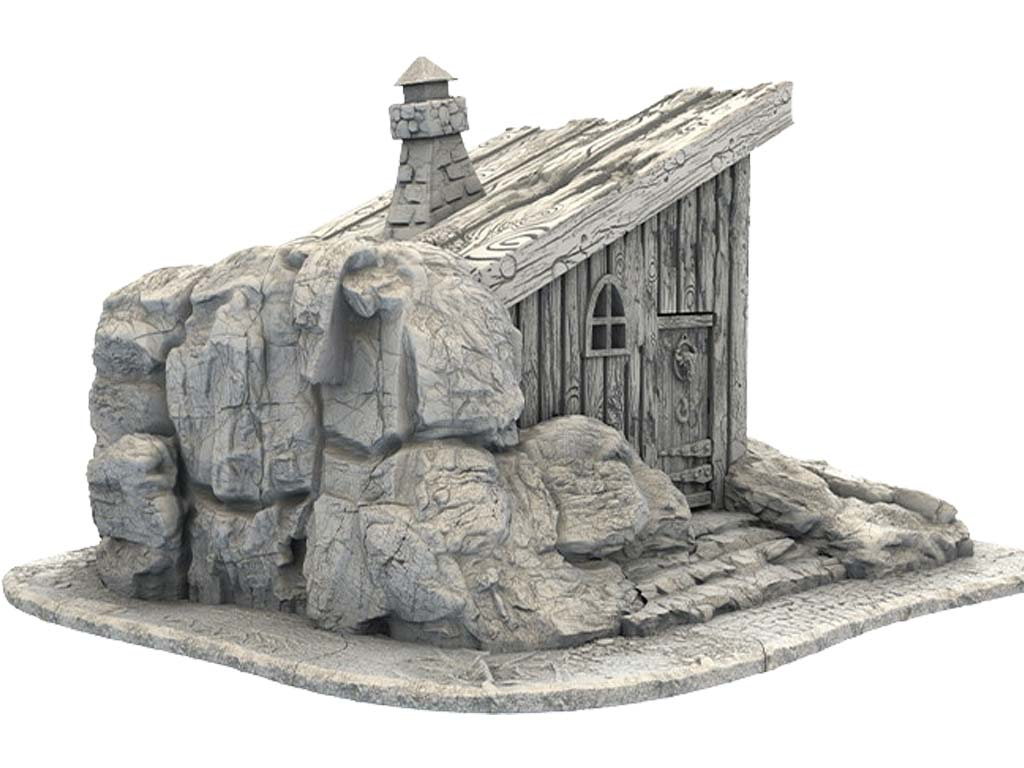 Dwarf City - The Wooden Cottage - 3D Printed Terrain