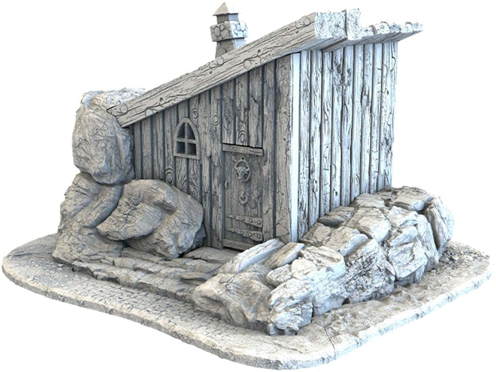 Dwarf City - The Wooden Cottage - 3D Printed Terrain