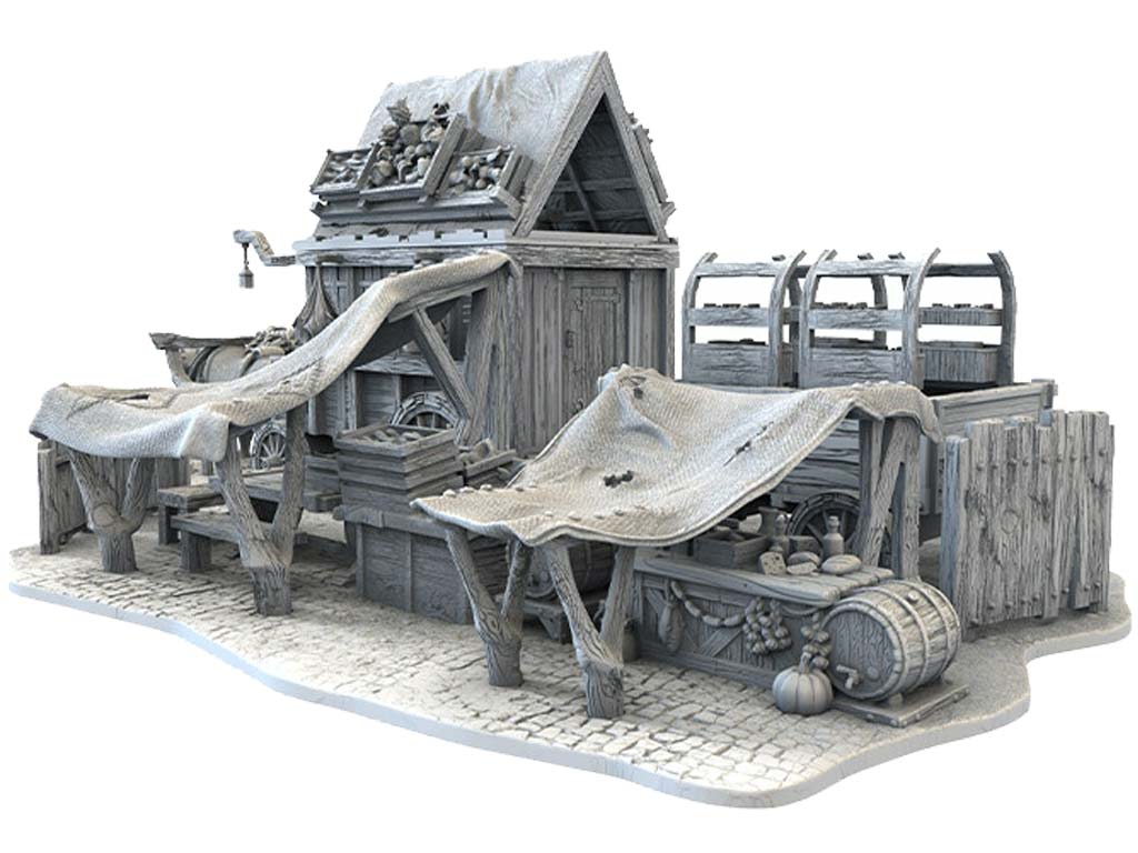 Dwarf City - The Traveling Market - 3D Printed Terrain