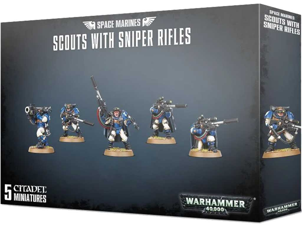 Warhammer 40,000 - Space Marines Scouts mit Scharfschützengewehren