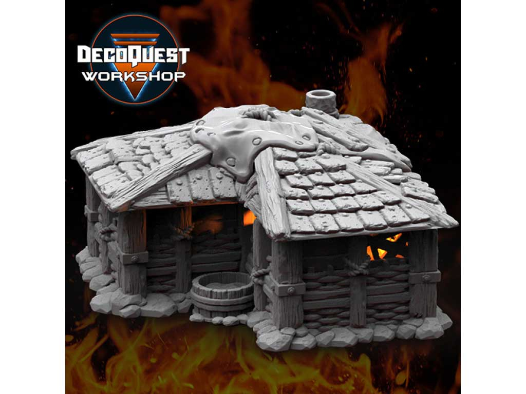 3D printed tabletop terrain - Medieval City - Slum Shack